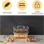 Airtight Food Storage Container With Lid (45.6oz) BPA-Free | Meal Prep | Microwave, Freezer and Dishwasher Safe | Leak-Proof | Kitchen Fridge Organizer Boxes | lids airtight sealing