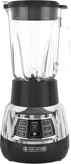 BLACK+DECKER BL1400DG-P Quiet Stainless Steel Blender with Cyclone Glass Cup