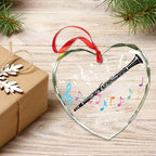 Customized Text Year Name Clarinet Glass Xmas Ornament, Personalized Clarinet Lover Christmas Ornaments Gift for Women Men Friends Besties Coworker, Unique Clarinetist Glass Christmas Ornament 2025