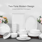 Webbylee ‌16" Melamine Oval Platter Set of 2 - Lightweight Durable Serving Tray for Party, Catering & Home | Dishwasher Safe, Fits Turkey/Charcuterie-White & Grey