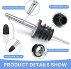 12 Pack Liquor Pour Spouts Set - Stainless Steel bottle spout and Liquor Pourers Dust Caps Covers