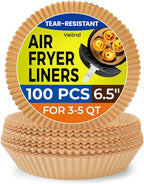 100Pcs Small Air Fryer Liners Disposable, Parchment Sheets Round, 6.5 Inch Round Airfryer Paper Basket Bowl Liner for Baking Cooking Food