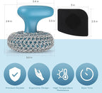 Cast Iron Scrubber | Dish Scrub Brush | 316 Cast Iron Cleaner Chainmail Scrubber for Pan Skillet Cleaner - Blue