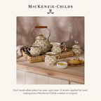 MACKENZIE-CHILDS Enamel Dinner Plate, Decorative Dinnerware Plate, 10 Inches, Brown-and-White Mocha Check