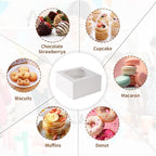 Bento Cake Box With Cupcakes, Clear Window 6 Holes Bento Combination,12 Sets: Cookie Boxes Fit 5 Regular Cupcake and Mini Cakes, Christmas Wedding Birthday Party (White/clear, 1+5/12pcs)