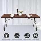 10 Pack Fitted Tablecloth for 6 Foot Rectangle Tables, Coffee Elastic Outdoor Picnic Table Cover, Washable Stretch Folding Table Cloths 6 ft for Camping Party Patio Kitchen Banquet, 30" W x 72" L