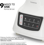 Taurus Potenza Comfort Blender, 1050W, 1.5L Glass Jar, Up to 50% Less Noise, Stainless Steel Blades, 9 Speed Settings, Quiet Powerful Blender for Smoothies, Ice, and Frozen Drinks
