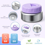 Kids Bento Lunch Box with Thermos, Leakproof Toddler Bento Box with 9 OZ Insulated Food Jar, Lunch Bag & Utensils 3 or 4 Compartment Container for School Girls Boys