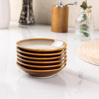 LERATIO Ceramic Soy Sauce Dishes of 6, Reactive Glaze Dipping Sauce Cups/Bowls for Kitchen, 3oz Small Bowls for Side Dishes, Snacks, Sushi, Condiment, Dishwasher Safe - Khaki