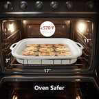 Magnifique 4 Quart Casserole Digital Slow Cooker, Premium Ceramic Bakeware for Oven, Dishwasher Safe Baking Dish, White