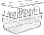 HOMENOTE Large Sous Vide Container 26 Quarts with Lid,Complete Sous Vide Accessories Kit BPA Free,Compatible with Anova and Most Sous Vide Cookers（Comes with 2 Sous Vide Racks and Insulating Sleeve）