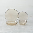 Fortessa Los Cabos Glass Dinnerware Collection, Salad Plate (Set of 4), 8 Inch, Ginger Root