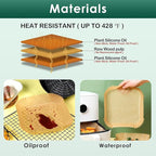 1000 Pcs Air Fryer Paper Liners, 8" Square Air Fryer Liners Disposable, Heavy-Duty Parchment Paper for 5-8 qt Airfryer Basket, Non-Stick & Grease-Proof Baking Liner for Oven Pan