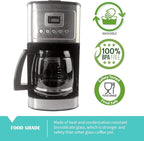 14-Cup Glass Replacement Coffee Carafe Compatible with Cuisinart Coffee Maker Models DCC-2200, DCC-2600, DCC-2800, DCC-3200, and DCC-3200P1, Coffee Pot Decanter Pitcher, Black Handle