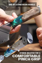 Dalstrong 2 Piece Knife Set - Chef Knife 8 inch & Paring Knife 4 inch - Valhalla Series - Premium 9CR18MOV HC Steel - Celestial Resin & Wood Handle - Razor Sharp - Essential Set - Leather Sheath