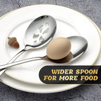 8 Piece Stainless Steel Serving Spoon Set - 4 Large, 4 Slotted,Dishwasher Safe,10-Inch, for Parties/Kitchen/Buffet/Catering