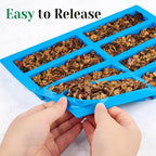 3 PCS Granola Bar Mold, 8 Cavity Rectangle Silicone Bar Mold for Baking Chocolate/Candy/Protein/Energy Bar, Caramel, Truffle, Brownie, Cheesecake, Butter