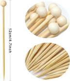 BLUE TOP 4.7 in 200PCS Wooden Ball Food Cocktail Picks Food Skewers Bamboo Picks for Charcuterie, Appetizers, & Cocktail Picks For Parties