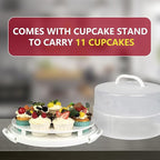 12 Inch Cake carrier Container with Lid and Handles Includes Insulated Bag for Safe Transportation of Buttercream Doesn't Melt Easy for Cakes, Pies and Cupcakes (Red)