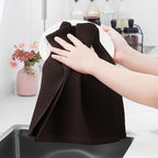 Homaxy 100% Cotton Waffle Weave Kitchen Dish Towels, Ultra Soft Absorbent Quick Drying Cleaning Towel, 13 x 28 Inches, 4-Pack, Dark Brown
