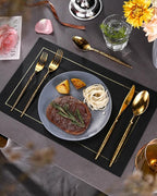 Lemeya 20-Piece Hammered Gold Silverware Set,18/10 Stainless Steel Forging Heavy Duty Cutlery Set for 4, Luxury Unique Flatware Set,Spoons and Forks Set,Mirror Polished,Dishwasher Safe