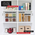 DWËLLZA KITCHEN Pasta Storage Containers for Pantry Airtight - 2 Pc Spaghetti Container Storage - Ideal for Spaghetti & Noodles, Kitchen Pantry Organization and Storage - Keeps Food Fresh & Dry