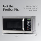 Farberware 0.7 Cu. Ft. Countertop Microwave Oven – 700 Watts Power, Auto Cook Settings, Defrost, Easy Clean and Child Safety Lock - Stainless