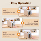 2 Slice Touch Screen Toaster, Stainless Steel Toaster with Wide Slots for Bagels and Bread, Reheat/Defrost/Cancel Functions, Removable Crumb Tray, Cream Color