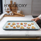 Ceramic Baking Sheet Pan, Cookie Sheets for Baking, Naturally Non-Toxic Ceramic Coating, 2.2mm Thick oven trays for cooking, PTFE & PFOA Free, 15x10"