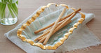 Annieglass Ruffle 11.25 x 7 Inch Rectangular Bowl with 24k Gold, Timeless Glass Tableware for all Occasions, Made in the USA