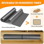 Cut to Size Silicone Baking Baking Mat Roll-Best German Silicone - Non-slip Silicone Pastry Mat, Non-Stick Reusable Air Fryer Linner, Counter Mat, Oven Liner, Freeze Dryer Mat