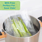Home Logic Vacuum Bags for Food Sealer Pre-Cut Combo Pack 16gal & 32qt for Freezer and Sous Vide - Microwave Safe Clear