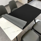 Leather Table Cover,1.8mm Thick,30x60 Inch Desk Cover,Large Desk Mat,Table Protector,Table Cover Protector,Craft Mats to Protect Table(Black+Gray,30x60)