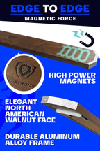 Dalstrong Magnetic Knife Holder Wall - Premium North American Walnut Wood - Knife Magnetic Strip - Aluminum Frame - 18" x 2.5" - Powerful Magnet Kitchen Bar - Easy Mount - Safely Display your Knives