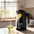 1.25L Cute Penguin Electric Kettle with Temperature Control,2H Keep Warm, Double Wall Cool-Touch,1200W Quiet Boil,BPA-Free,Cordless - Electric Tea Kettle for Home,Office, Kids (Black)