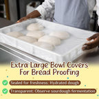 200 Extra Large Bowl Food Covers for Bread Proofing, Fits Bowls up to 30", Elastic Reusable Plastic Bowl Cover for Half Sheet Pan(24x16, 21x15, 18x13 inch) and Baking Tray/Pizza&Dough Proofing