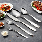 Silverware Set for 12, Amafox 60 Piece Stainless Steel Flatware Set, Mirror Polished Forks and Spoons Knives Cultery Set, Durable and Anti-corrosion, Dishwasher Safe