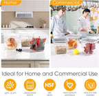 12 Pack 6'' Deep NSF Food Pans 1/6 Size | Commercial Food Storage Containers | Polycarbonate Plastic Pans for Restaurant | Commercial Grade for Food Prep | Clear