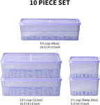 Freezer Storage Containers, 10 Pcs Assorted Containers with Lids Value Pack│Flexible even when frozen│Freezer safe│Anti-freezer burn│BPA-free│Stackable│Made in Korea
