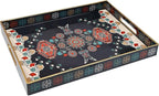Spsyrine Serving Tray with Handles, Plastic Decorative Tray for Coffee Table, Living Room, Home Decor, 3040M