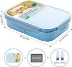MISS BIG® Bento Box,Bento Box for Kids,Lunch Box Kids,Leakproof Kid Lunch Box,Lunch Containers No BPAs and Chemical Dyes,M/W,D/W & Fridge Safe(1150ml Blue)