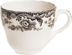 Spode Delamere 5-Piece Place Setting – Rich Brown British Flowers Border, Includes Dinner, Salad, Bread Plates with Teacup & Saucer – Fine Earthenware, Dishwasher, Microwave, Oven & Freezer Safe