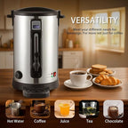 20L Coffee Urn Stainless Steel Double-Wall, 100-Cup Commercial Coffee Maker with Keep-Warm Function, Coffee Pot for Events, Offices, Parties, and Catering