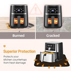 Heat Resistant Mats for Countertop - Fireproof 15x18 in Heat Resistant Mats for Air Fryer - Kitchen Countertop Protector for Air Fryer, Coffee Maker, Stand Mixer, Toaster, Oven 2PCS - Brown