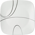Corelle Vitrelle 6-Piece Salad Plate Set, Triple Layer Glass and Chip Resistant, Lightweight Square 10-1/4-Inch Plates Set, Splendor