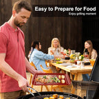 LEHAHA Grilling Prep Trays, Melamine BBQ Prep and Serving Platters and Tray for Outdoor Entertaining, Large Food Serving Trays, Set of 2, 17.2" x 10.5",Great for Grilling Lovers,Black and Red