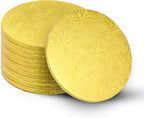 10-Pack Round Gold Cake Drum Board 10 Inch Sturdy 1/2 Inch Thick Full Wrap Edge Cake Base for Heavy Tiered Cakes(10" Gold)