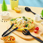 Supernal 36pcs Serving Utensils,Black Plastic Serving Utensils,Disposable Serving Utensils Set Include 9.75"Serving Spoons 9.75"Serving Forks 6.3"Plastic Serving Tongs for 12 Guests