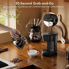 Compact 5-Cup Coffee Maker: Featuring Brew-Pause Technology, a Permanent Filter, and Simple One-Touch Operation. Enjoy Auto Keep-Warm Coffee, Perfect for Home/Office/Outside-Black.