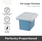 OGGI Prep & Portion Silicone Freezer Trays with Lid - Freezer Molds for Food, Ice Cube Tray, Food Prep Containers, Freezer Storage Containers, for Soup, Smoothie Cubes, Broth, Leftovers - 2 Cup x2